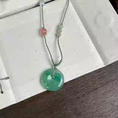 琳琯瑛 平安扣翡里翡气项链天然 非洲翠 吊坠 女款