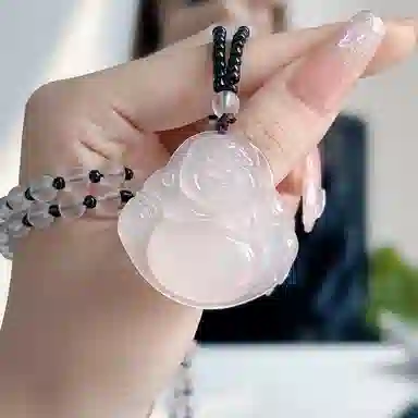 琳琯瑛 冰透荔枝 观音 玉髓 玉石吊坠 男女同款情侣款 玛瑙