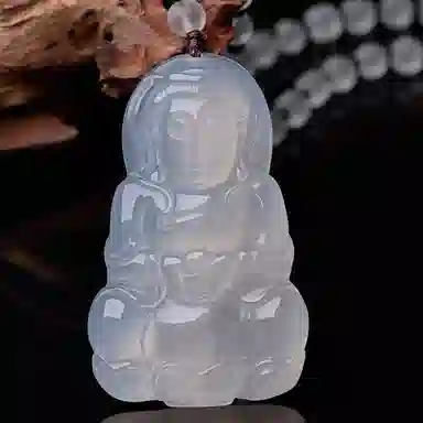 琳琯瑛 国风大肚笑佛水晶圆珠观音 玉髓 玉石吊坠 男女同款情侣款 玉髓