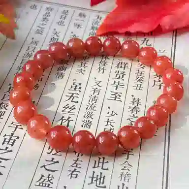 琳琯瑛 新中式国风冰红素圈圆珠子 南红 手串 女款