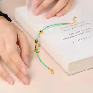 琳琯瑛 新中式国风气质小众设计款福禄葫芦铃兰 和田玉 手链 女款 碧玉