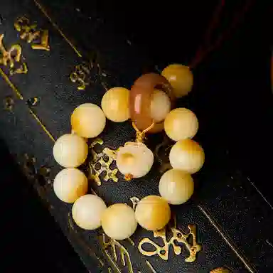 琳琯瑛 新中式国风圆珠子焦糖猫爪 菩提根 挂件 男女同款情侣款