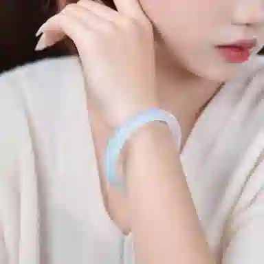 琳琯瑛 新中式国风气质小众设计款半山半水冰蓝色 玉髓 玉石手镯 女款