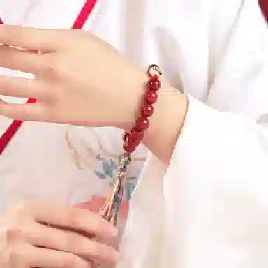 琳琯瑛 新中式国风气质轻奢小众设计吉祥五路财神眼彩绳 玛瑙 玉石手串 男女同款情侣款