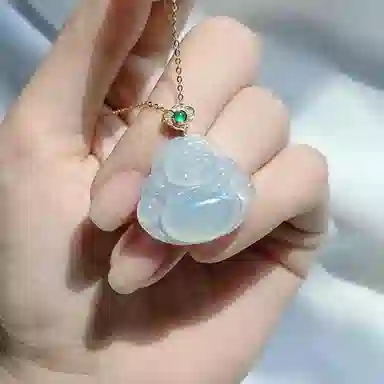琳琯瑛 大肚笑佛 冰种 翡翠吊坠 女款