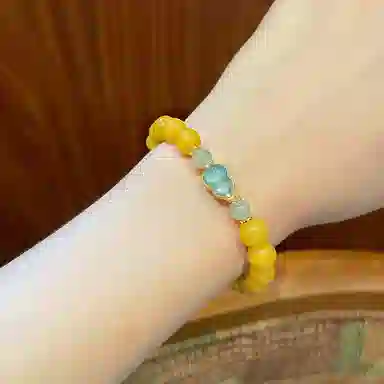 琳琯瑛 新中式国风小众设计 高级感轻奢气质招财葫芦福禄 蜜蜡 手串 女款