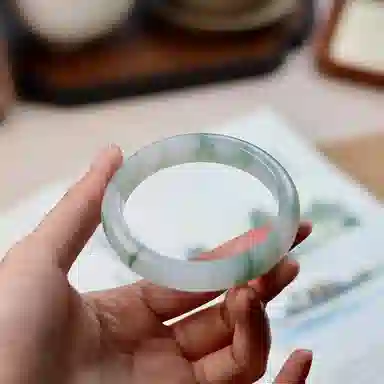 琳琯瑛 新中式圆条#好运轻奢款带证书天然 天山翠 手镯 女款