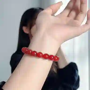 琳琯瑛 红玛瑙圆珠子 玛瑙 玉石手串 男女同款