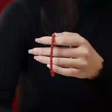 琳琯瑛 新中式国风气质小众设计款 火焰纹小米珠 南红 玉石手串 女款