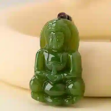 琳琯瑛 新中式国风 青海料青玉观音 玉坠 和田玉 和田玉吊坠 男女同款情侣款 青玉 礼物