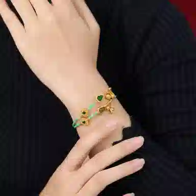 琳琯瑛 新中式国风气质小众设计款福禄葫芦铃兰 和田玉 手链 女款 碧玉