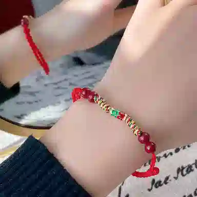 琳琯瑛 新中式国风 再造辰砂朱砂 玉石手链 男女同款情侣款