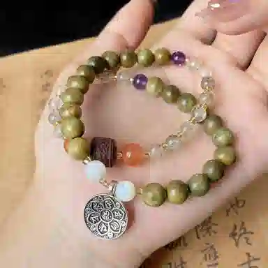 琳琯瑛 新中式国风福在九宫 檀木 木作手串 女款 绿檀