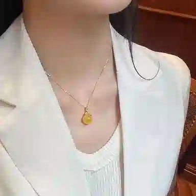 琳琯瑛 新中式国风小众设计高级感轻奢气质金枝玉叶 蜜蜡 项链 女款