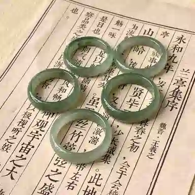 琳琯瑛新中式国风扳指翡翠素圈指环气质高品质戒指女款