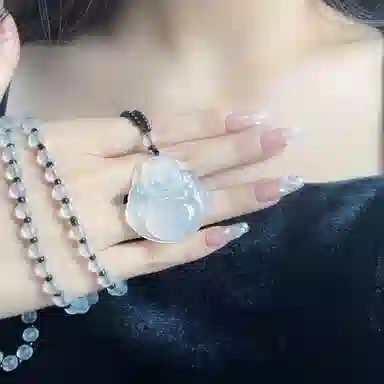 琳琯瑛 冰透荔枝 观音 玉髓 玉石吊坠 男女同款情侣款 玛瑙
