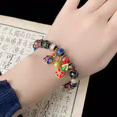 琳琯瑛 新中式国风民族风小众设计款古法香灰 琉璃 玉石手串 男女同款情侣款