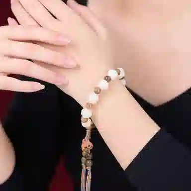 琳琯瑛 新中式国风小众设计高级感轻奢气质绿檀好运连连 菩提根 手串 女款