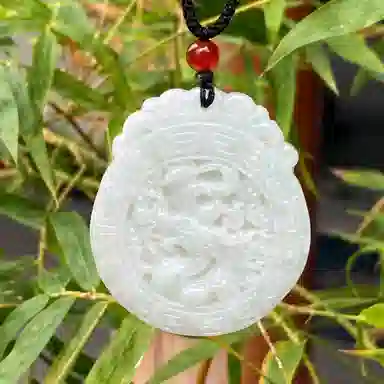 琳琯瑛 新中式古风玉佩气质平安仿古龙牌 豆种 翡翠吊坠 男款