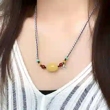 琳琯瑛 民族风国风枣珠 蜜蜡 玉石吊坠 女款