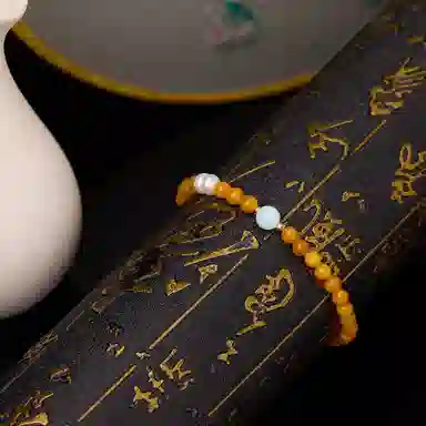 琳琯瑛 新中式国风小众设计精致气质海纹石 蜜蜡 手串 女款