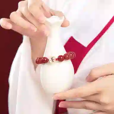 琳琯瑛 新中式国风气质轻奢小众设计吉祥五路财神眼彩绳 玛瑙 玉石手串 男女同款情侣款