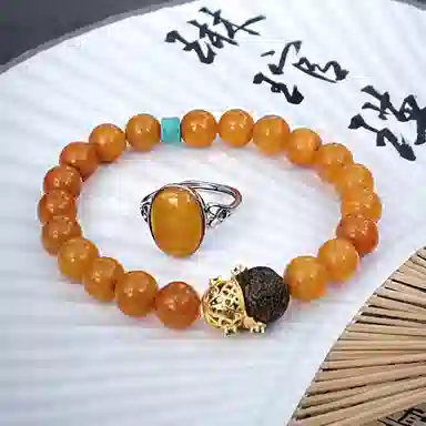 琳琯瑛 圆珠新中式国风气质 蜜蜡 玉石手串 女款
