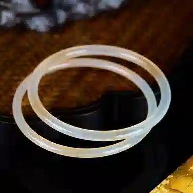 琳琯瑛 新中式国风小众设计高级感轻奢气质浅黄 一对一步一响 玉髓 手镯 女款