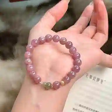 琳琯瑛 新中式串珠紫马碧玉葫芦招桃花草莓#好运天然 粉水晶 手饰手串 女款