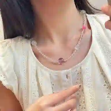 琳琯瑛 时尚设计感蜜糖星球珠链#好运天然 白水晶 项链 女款