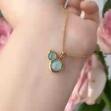 琳琯瑛 中国风镶嵌福禄 晴水葫芦 糯种 翡翠吊坠 女款