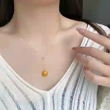 琳琯瑛 新中式国风国潮月食半球 气质古风 蜜蜡 名贵玉石吊坠 女款