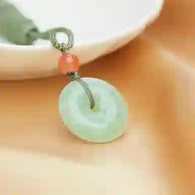 琳琯瑛 怀古平安扣 豆种 翡翠吊坠 男女同款情侣款