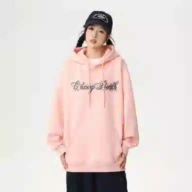 Qnxeey Vintage Ink Print Hoodie