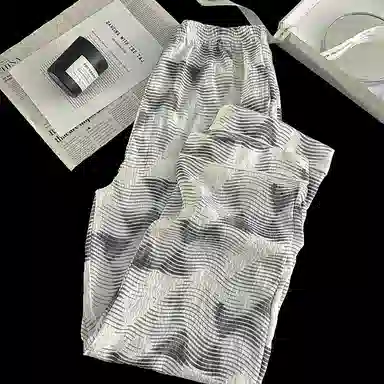 兰缪 舒适透气长袖长裤云朵棉薄款可外穿家居服睡衣套装 男款 图片色