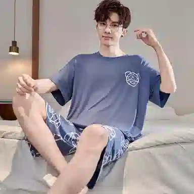 兰缪 薄款凉感休闲舒适家居服睡衣套装 男款 图片色