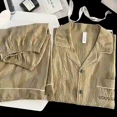 兰缪 时尚家居服舒适短袖五分裤夏季睡衣套装 男款