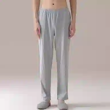 兰缪 保暖纯色青少年可外穿家居睡裤 男款 灰色