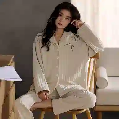 兰缪 简约休闲可外穿家居服睡衣套装 女款 图片色