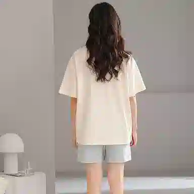 兰缪 短袖带胸垫薄款家居服睡衣套装 女款 图片色