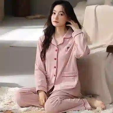 兰缪 柔软细腻舒适长袖长裤秋冬季睡衣套装 女款 图片色