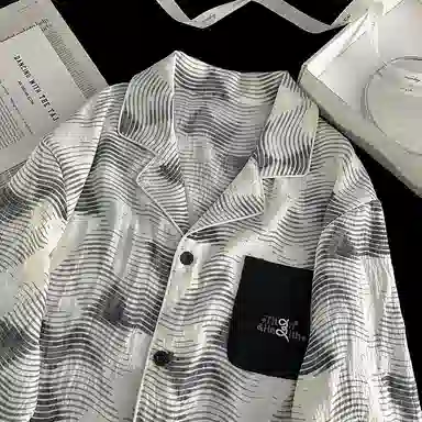 兰缪 舒适透气长袖长裤云朵棉薄款可外穿家居服睡衣套装 男款 图片色