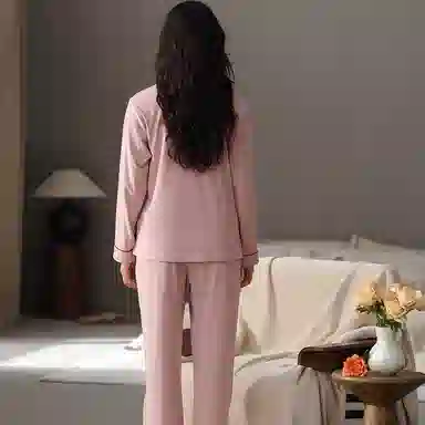 兰缪 柔软细腻舒适长袖长裤秋冬季睡衣套装 女款 图片色