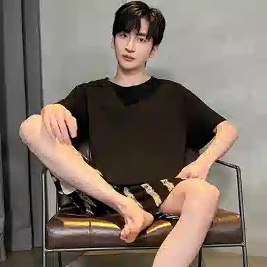 兰缪 休闲条纹舒适短袖五分裤睡衣套装 男款 图片色