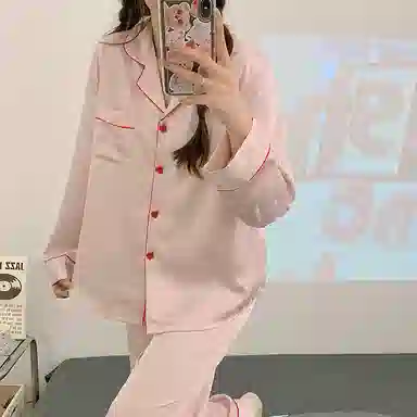 兰缪 休闲薄款舒适长袖长裤睡衣套装 女款 图片色