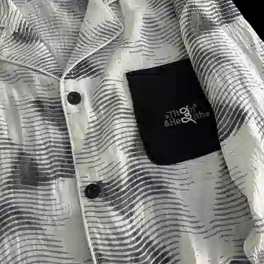 兰缪 舒适透气长袖长裤云朵棉薄款可外穿家居服睡衣套装 男款 图片色