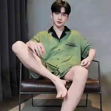 兰缪 凉感休闲时尚青少年可外穿家居服睡衣套装 男款 图片色