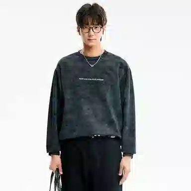 童先森 圆领男士春秋季潮牌美式套头休闲春季纯色加厚上衣服卫衣 男款