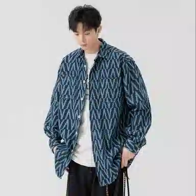 童先森 水洗男士春秋季衬衫美式牛仔外套 男款