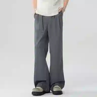 童先森 薄款小个子版垂感抗皱百搭直筒宽松休闲裤 男款
